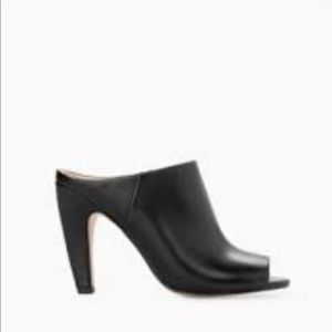 Mango peep toe black high heel mule